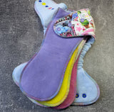 Dragon Princess Squish Hybrid Fitteds - cloth diapers - Velour inners - bamboo hemp fleece soakers - Windpro Hybrid