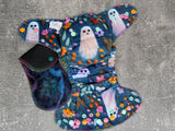 Felt Ghost (Squish Hybrid Fitteds - cloth diapers - Velour inners - bamboo hemp fleece soakers - Windpro Hybrid )