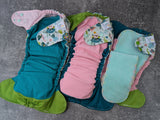 Beautiful Sea- LBB Ai3 & V2 cloth diaper - PUL - Athletic wicking Jersey awj - handmade diaper - Pocket AiO cloth diaper