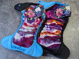 Stained Glass Floral LBB Ai3 & V2 cloth diaper - PUL - Athletic wicking Jersey awj - handmade diaper - Pocket AiO cloth diaper