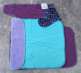 Purple Scales - bamboo french terry Preflat & Trifold cloth diaper
