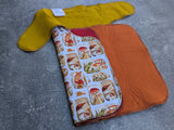 Vintage Mushroom - cotton french terry Preflat & Trifold cloth diaper