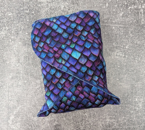 Purple Scales - bamboo french terry Contour & Trifold cloth diaper