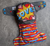 LOVE! (LBB Ai3 & V2 cloth diaper - PUL diaper - Athletic wicking Jersey - handmade diaper - Pocket AiO cloth diaper)