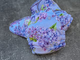 Lilacs cotton french terry Hybrid Fitteds - cloth diapers - Velour inners - bamboo hemp fleece soakers - Windpro Hybrid