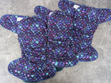Purple Scales - Bamboo French Terry Hybrid Fitteds - cloth diapers - bamboo hemp fleece soakers - Windpro Hybrids
