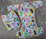 Ice Cream (LBB Ai3 & V2 cloth diaper - PUL diaper - handdyed OBV - handmade diaper - Pocket AiO cloth diaper)