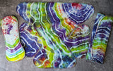 Rainbow geode handdyed bamboo stretch french terry (Contour & Trifold cloth diaper)