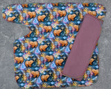 Honey Bears (Dark) - cotton stretch french terry Preflat & Trifold cloth diaper