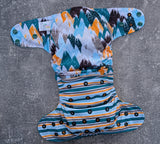 Icy Mountains - LBB Ai3 & V2 cloth diaper - PUL - Athletic wicking Jersey awj - handmade diaper - Pocket AiO cloth diaper