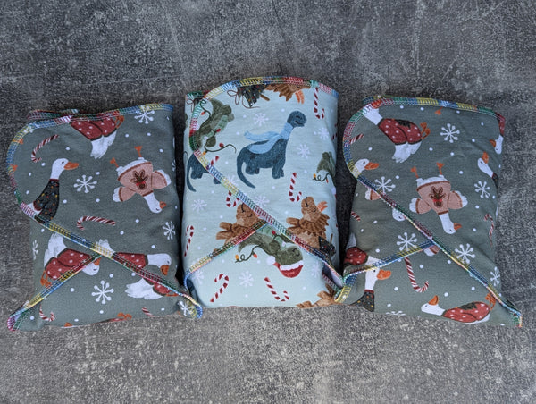 Christmas Goose and Dino (Contour & Trifold cloth diaper)