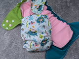 Beautiful Sea- LBB Ai3 & V2 cloth diaper - PUL - Athletic wicking Jersey awj - handmade diaper - Pocket AiO cloth diaper