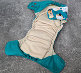 Coffee (Flex & Flawless Fit Ai3 & V2 cloth diaper - PUL diaper - Athletic wicking Jersey - cotton velour insert - handmade diaper - Pocket AiO cloth diaper)