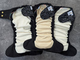 Black Scales - LBB Ai3 & V2 cloth diaper - PUL - Athletic wicking Jersey awj - handmade diaper - Pocket AiO cloth diaper