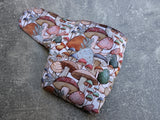 Mushroom Forest - cotton french terry Preflat & Trifold cloth diaper