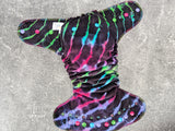 Zombie Scratch Handdyed OBV (OBV Hybrid Fitteds - cloth diapers - Velour inners - bamboo hemp fleece soakers - Windpro Hybrid )