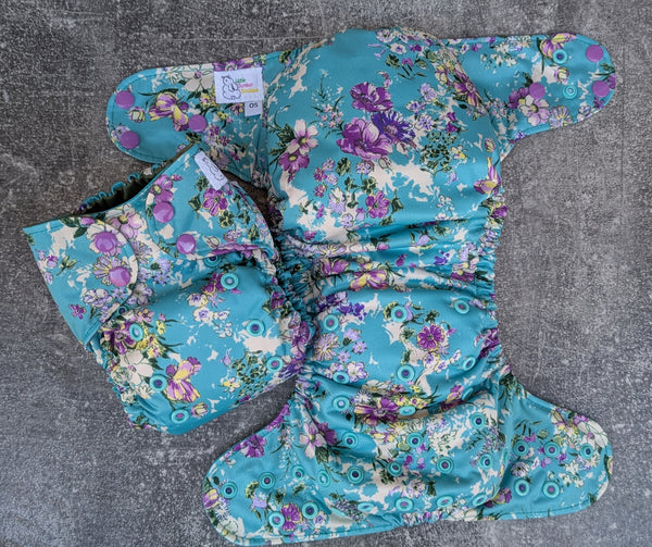 Sweet Summer Floral (LBB Ai3 & V2 cloth diaper - PUL diaper - Athletic wicking Jersey - handmade diaper - Pocket AiO cloth diaper)