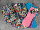 Rest in Wildflowers (Squish Hybrid Fitteds - cloth diapers - velour inners - bamboo hemp fleece soakers - Windpro Hybrid )