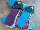 Blue Windpro (Double Windpro Hybrid Fitteds - cloth diapers - Velour inners - bamboo hemp fleece soakers - Windpro Hybrid )