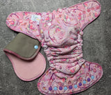Mermaids (Squish Hybrid Fitted - cloth diapers - velour inners - bamboo hemp fleece soakers - Windpro Hybrid)