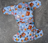 Breakfast (LBB Ai3 cloth diaper - PUL diaper - Athletic wicking Jersey - handmade diaper - Pocket AiO cloth diaper)