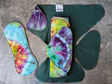 Rainbow Wave handdyed bamboo fleece (Contour & Trifold cloth diaper)
