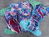Mystic Cats - LBB Ai3 & V2 cloth diaper - PUL - Athletic wicking Jersey awj - handmade diaper - Pocket AiO cloth diaper