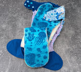 Whales - LBB Ai3 & V2 cloth diaper - PUL - Athletic wicking Jersey awj - handmade diaper - Pocket AiO cloth diaper
