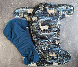 Winter Deer (Snug-a-Buns LBB Cloth Diaper - extended wear diaper - Heavy wetter - Snug a Bun)