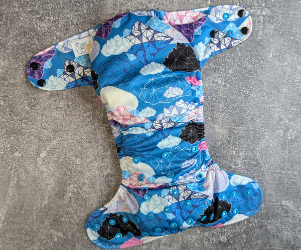 Glacier (LBB Ai3 & V2 cloth diaper - PUL diaper - Athletic wicking Jersey - handmade diaper - Pocket AiO cloth diaper)
