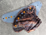 Spooky Night handdyed OBV ( OBV hybrid Fitteds - cloth diapers - Velour inners - bamboo hemp fleece soakers - Windpro Hybrid )