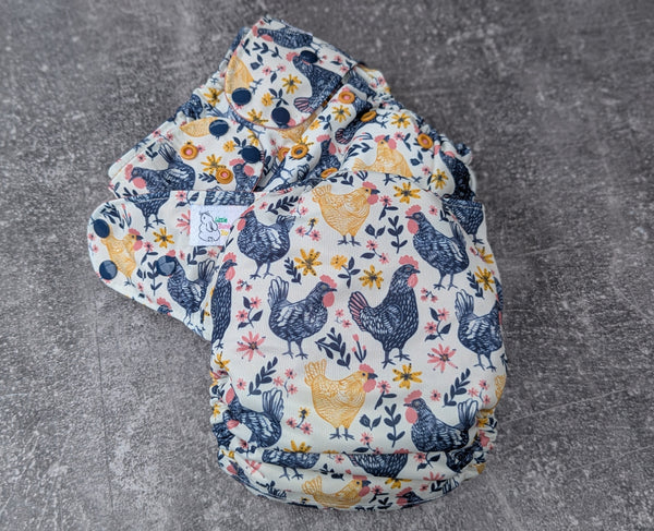 Spring Chickens - LBB Ai3 & V2 cloth diaper - PUL - Athletic wicking Jersey awj - handmade diaper - Pocket AiO cloth diaper