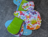 Butterfly handdyed OBV Hybrid Fitteds - cloth diapers - Velour inners - bamboo hemp fleece soakers - Windpro Hybrid