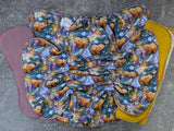 Honey Bears (Dark) - cotton french terry Fold in Fitted - all absorbency - Cloth Diapers