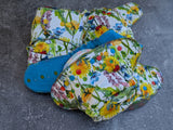 Dandelions - squish Hybrid Fitteds - cloth diapers - Velour inners - bamboo hemp fleece soakers - Windpro Hybrid