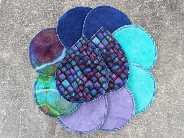 Purple Scales - set of 5 nursing pads