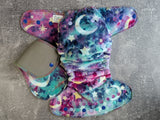 Night Sky (handdyed OBV Hybrid Fitteds - cloth diapers - Velour inners - bamboo hemp fleece soakers - Windpro Hybrid )