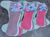 Cutie Ghost (Squish Hybrid Fitteds - cloth diapers - Velour inners - bamboo hemp fleece soakers - Windpro Hybrid )