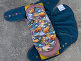 Honey Bears (Dark) - cotton french terry Fold in Fitted - all absorbency - Cloth Diapers