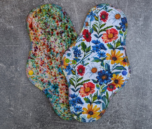 Rainbow Daisies - cloth pads