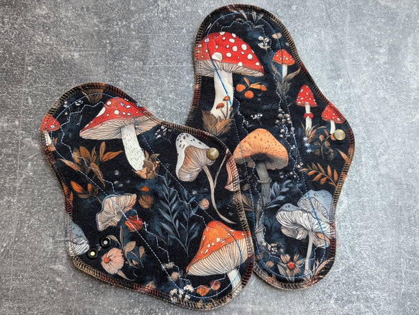 Forest Mushrooms - Cotton French Terry - cloth pads