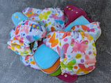 Butterfly handdyed OBV Hybrid Fitteds - cloth diapers - Velour inners - bamboo hemp fleece soakers - Windpro Hybrid