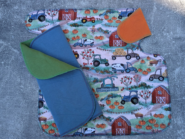 Fall Farm - cotton french terry Preflat & Trifold cloth diaper