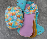Honey Bears (Light) - Squish Hybrid Fitteds - cloth diapers - bamboo hemp fleece soakers - Windpro Hybrids