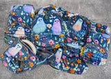 Felt Ghost (Squish Hybrid Fitteds - cloth diapers - Velour inners - bamboo hemp fleece soakers - Windpro Hybrid )
