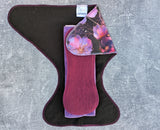Dark Cherry Blossoms - Contour & Trifold cloth diaper