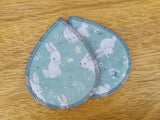 Bunnies / cotton velour (PUL Breast Pad Set)