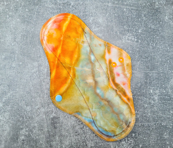 Earthy/Orange (hand dyed OBV Cloth Pad)