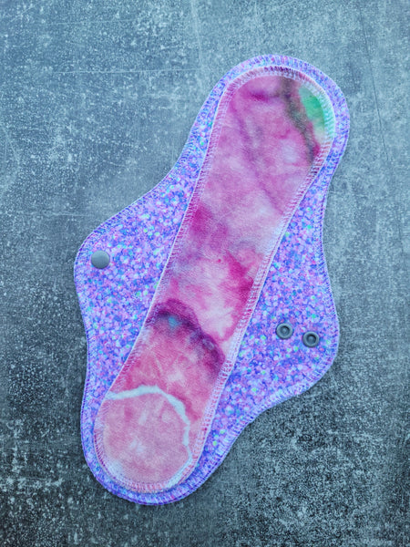 Purple Glitter / OBV exposed (12in MODERATE  Cloth Pads)