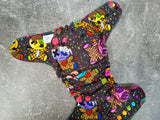 Bunny Cones + hand dyed OBV soakers (cotton lycra Hybrid cloth diapers)